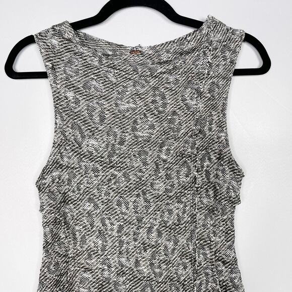 Free People XSmall XS Gray Cora Asymmetrical Jacquard Sweater Dress Cowl Neck - Picture 3 of 12